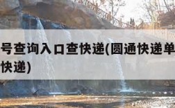 快递单号查询入口查快递(圆通快递单号查询入口查快递)