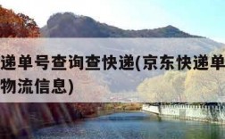 京东快递单号查询查快递(京东快递单号查询查快递物流信息)