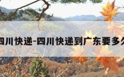 四川快递-四川快递到广东要多久