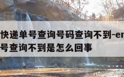 ems快递单号查询号码查询不到-ems快递单号查询不到是怎么回事