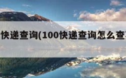 100快递查询(100快递查询怎么查不到)