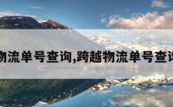 跨越物流单号查询,跨越物流单号查询号码