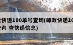 邮政快递100单号查询(邮政快递100单号查询 查快递信息)