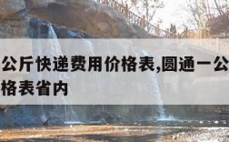 圆通一公斤快递费用价格表,圆通一公斤快递费用价格表省内