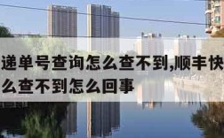 顺丰快递单号查询怎么查不到,顺丰快递单号查询怎么查不到怎么回事