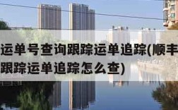 顺丰速运单号查询跟踪运单追踪(顺丰速运单号查询跟踪运单追踪怎么查)