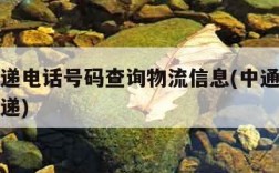 中通快递电话号码查询物流信息(中通快递电话查快递)