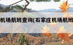 石家庄机场航班查询(石家庄机场航班查询最新)