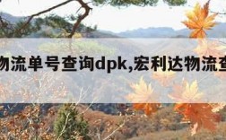 德邦物流单号查询dpk,宏利达物流查询单号